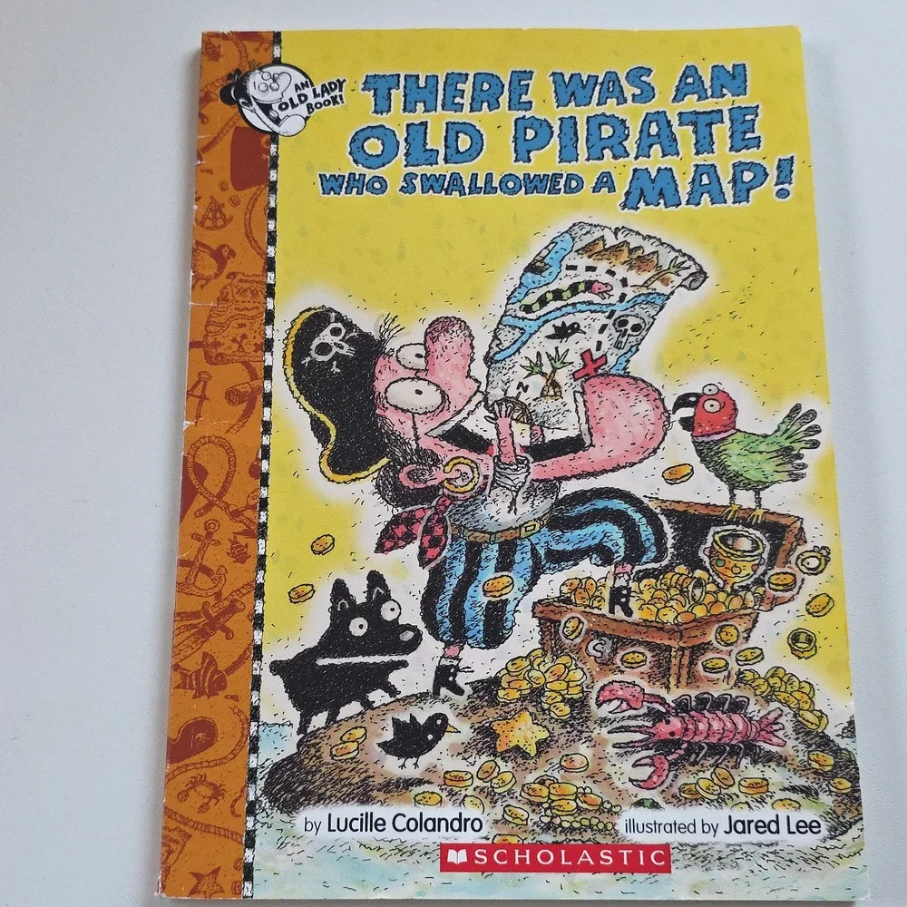 Children's Book Set - I Know an Old Lady - Pirate, Pie, Shell, And Vintage